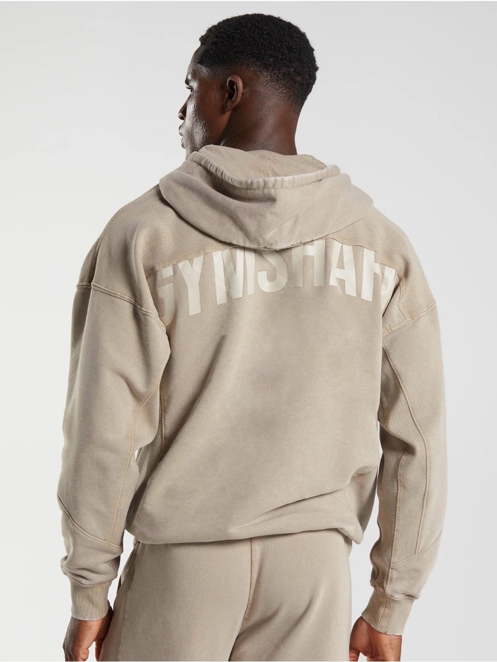 GYMSHARK POWER WASHED HOODIE
Oversized Fit Mens Large Pebble